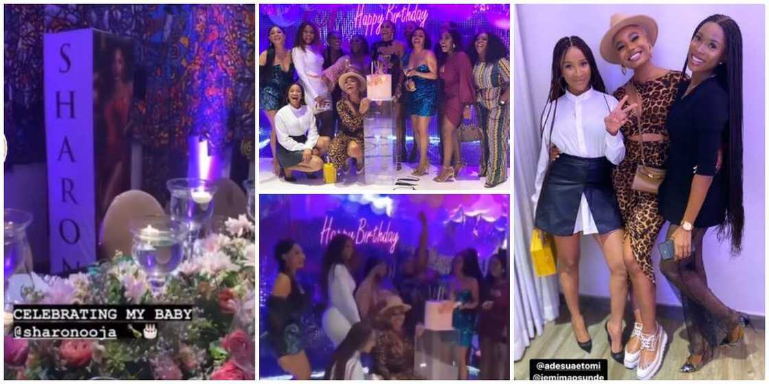 Adesua Etomi, BBNaija's Erica, Dorathy, Other Female Celebs Storm Sharon Ooja's 30th Birthday Party