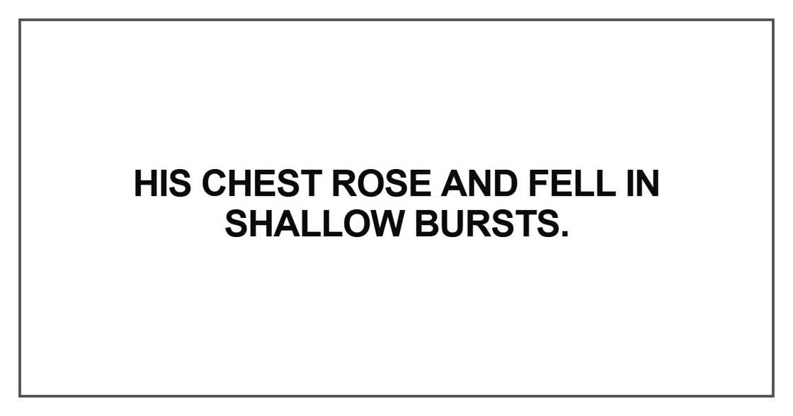 His chest rose and fell in shallow bursts
