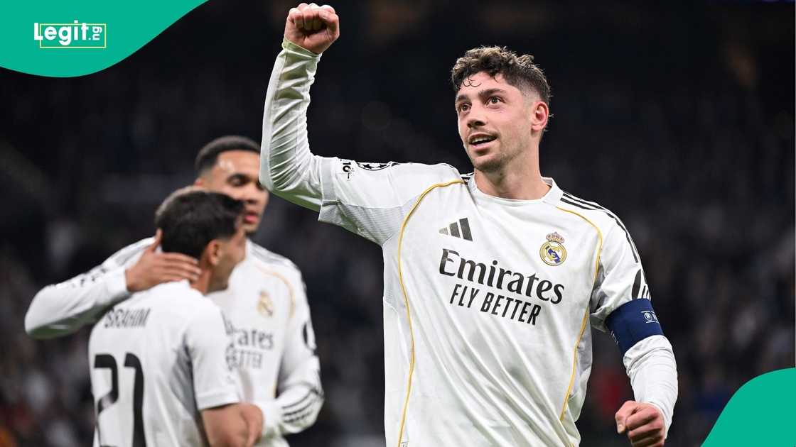 Real Madrid, Federico Valverde, Manchester City, Santiago Bernabeu, UEFA, Champions League. Real Madrid, Federico Valverde, Manchester City, Santiago Bernabeu, UEFA, Champions League.