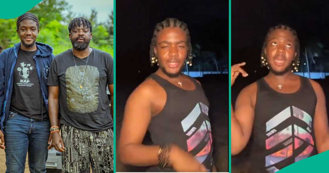 Kunle Afolayan's son shows off braided hairstyle in viral video. Kunle Afolayan's son shows off braided hairstyle in viral video.