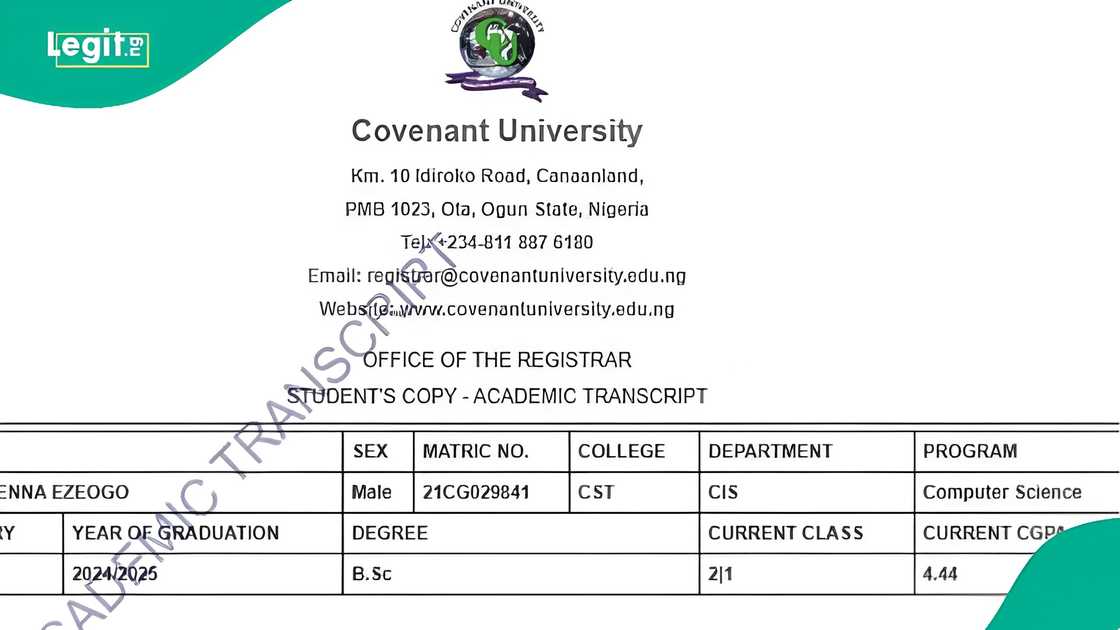 Covenant University graduate posts screenshot of WAEC results