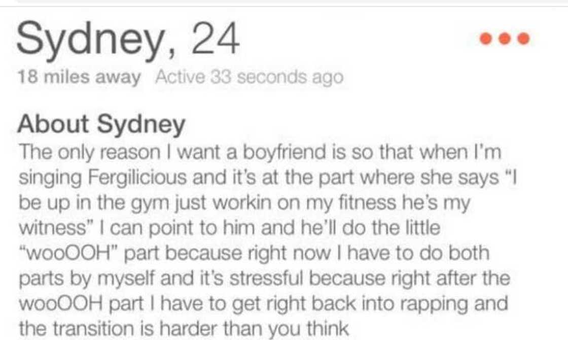 funny tinder bios