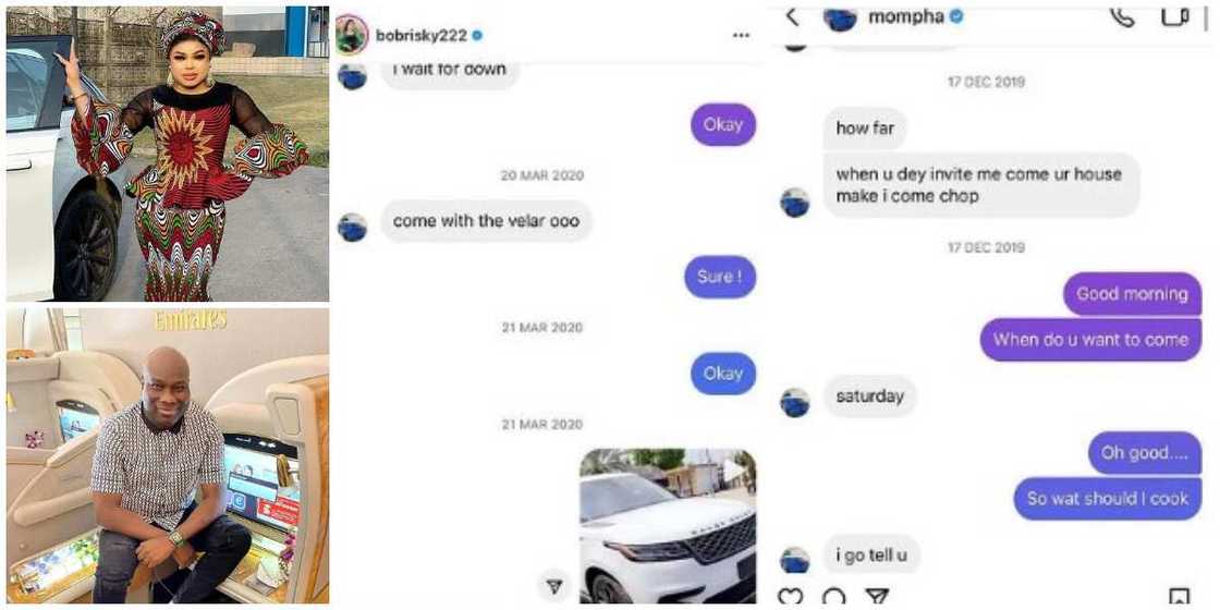 Surprise as Bobrisky exposes old chats of Mompha begging to use his car, calls him audio billionaire Surprise as Bobrisky exposes old chats of Mompha begging to use his car, calls him audio billionaire