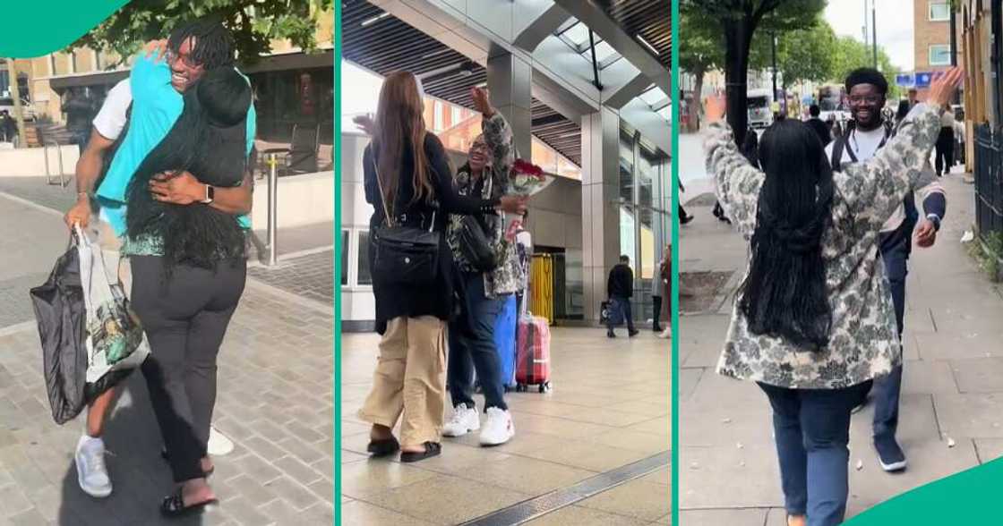 Nigerian lady reunites with her children in London