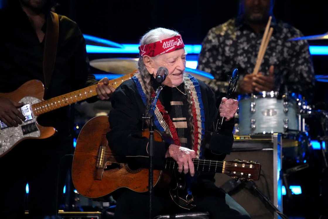 Willie Nelson speaks onstage in New York Willie Nelson speaks onstage in New York