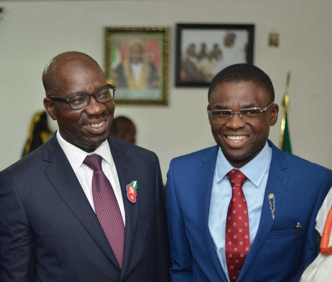 Certificate forgery: Shaibu celebrates Obaseki's court victory with dancing skills Certificate forgery: Shaibu celebrates Obaseki's court victory with dancing skills