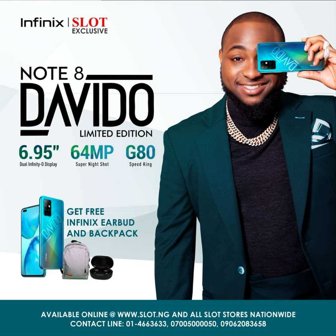 First celebrity Smartphone in Sub Sahara Africa: Davido’s special edition of Infinix NOTE 8