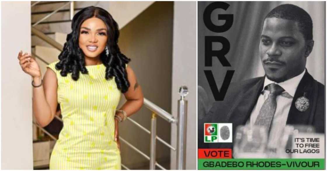 Actress Iyabo Ojo, Gbadebo Rhodes-Vivour, LP governorship candidate for Lagos state Actress Iyabo Ojo, Gbadebo Rhodes-Vivour, LP governorship candidate for Lagos state