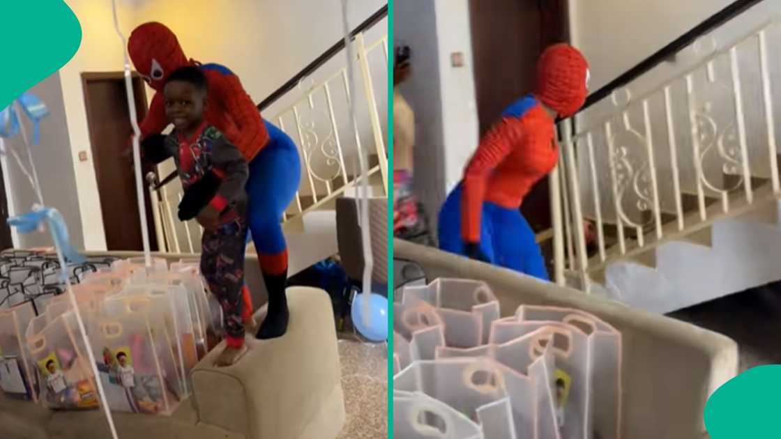 Lady goes viral after playing Spider-Man at her nephew's birthday. Lady goes viral after playing Spider-Man at her nephew's birthday.