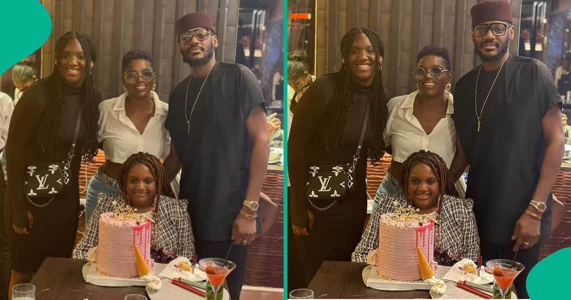 2Baba, Annie Idibia and their 2 children in happier times before the divorce announcement.