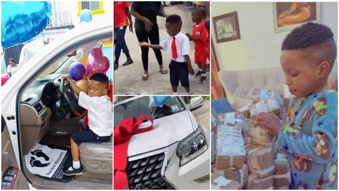 Nigerian Billionaire Buys Lexus 2021 Worth N41m for His Kid Son for His Birthday, Takes It to School in Video Nigerian Billionaire Buys Lexus 2021 Worth N41m for His Kid Son for His Birthday, Takes It to School in Video