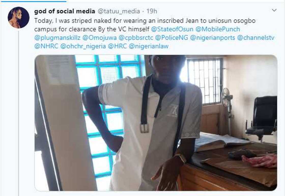 UNIOSUN VC allegedly strips graduating student, off his trouser UNIOSUN VC allegedly strips graduating student, off his trouser