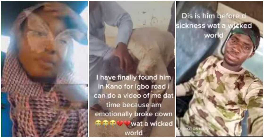 Nigerian lady finds her ex, ex who ran mad, soldier, Kano, Rivers state, ckeans him up, takes him home