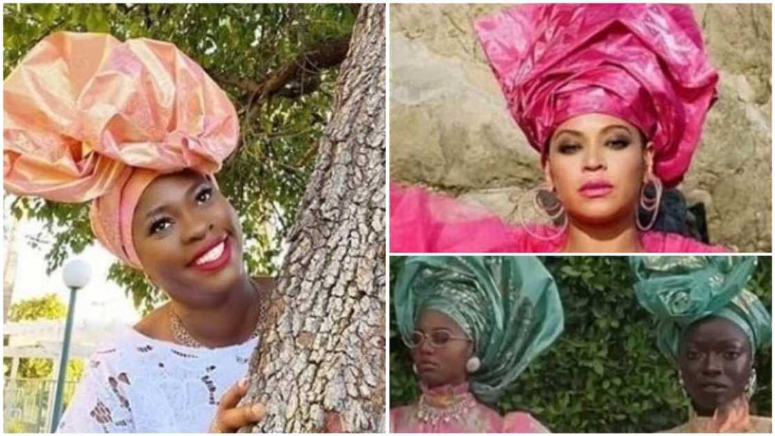 A collage showing Azeezat and Beyonce. Photo source: Yoruba Movies Gist A collage showing Azeezat and Beyonce. Photo source: Yoruba Movies Gist