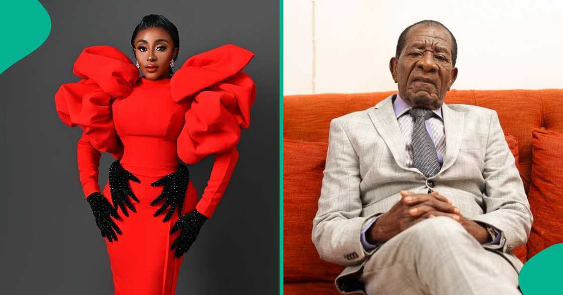 Ini Edo buries her dad. Ini Edo buries her dad.