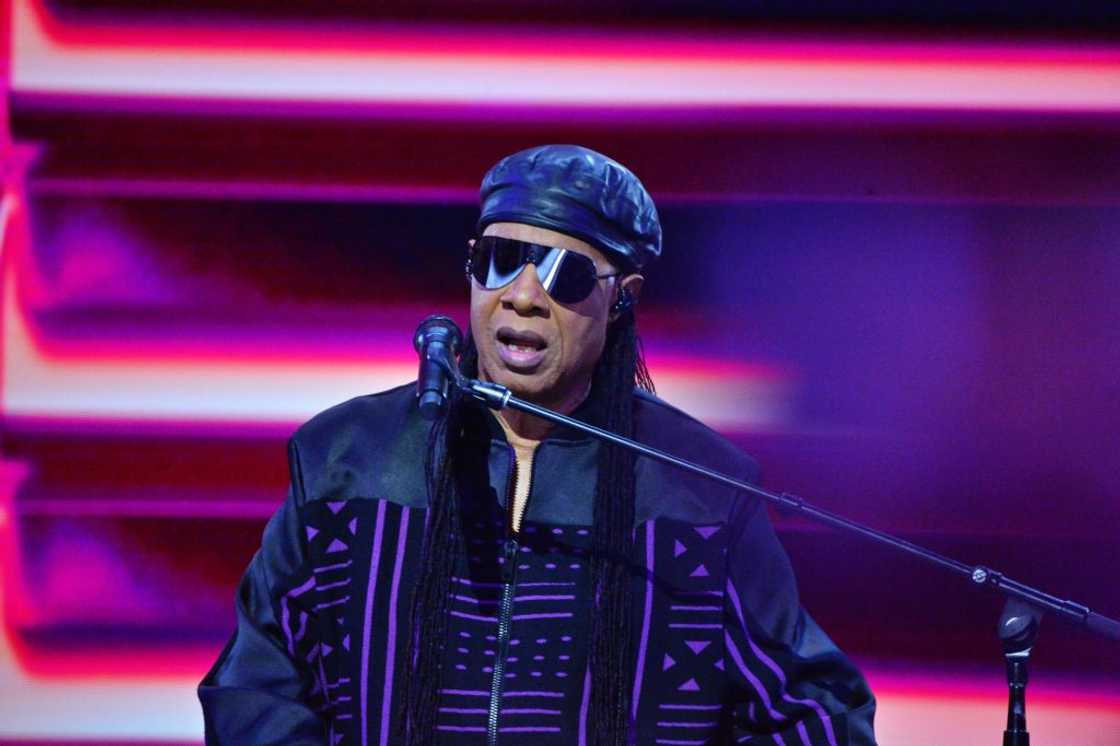 Musician Stevie Wonder at the United Center in Chicago, Illinois, United States Musician Stevie Wonder at the United Center in Chicago, Illinois, United States
