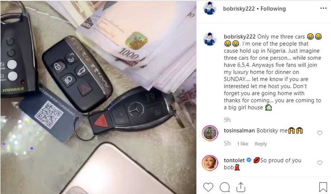 Bobrisky shows off keys to his 3 cars, generator remote control spotted Bobrisky shows off keys to his 3 cars, generator remote control spotted