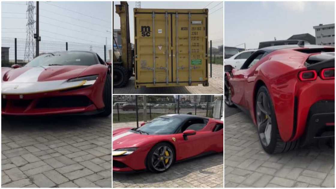 Ferrari car in container/2023 SF90 car.