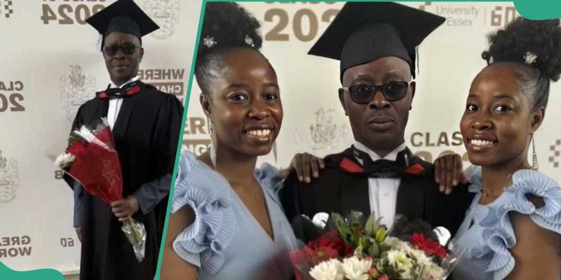 The Nigerian man has lived in the UK for 20 years before graduation The Nigerian man has lived in the UK for 20 years before graduation
