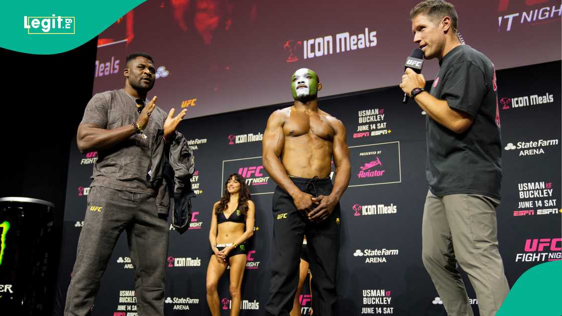 Kamaru Usman, Francis Ngannou, State Farm Arena, Atlanta, Georgia, USA, UFC Atlanta. Kamaru Usman, Francis Ngannou, State Farm Arena, Atlanta, Georgia, USA, UFC Atlanta.