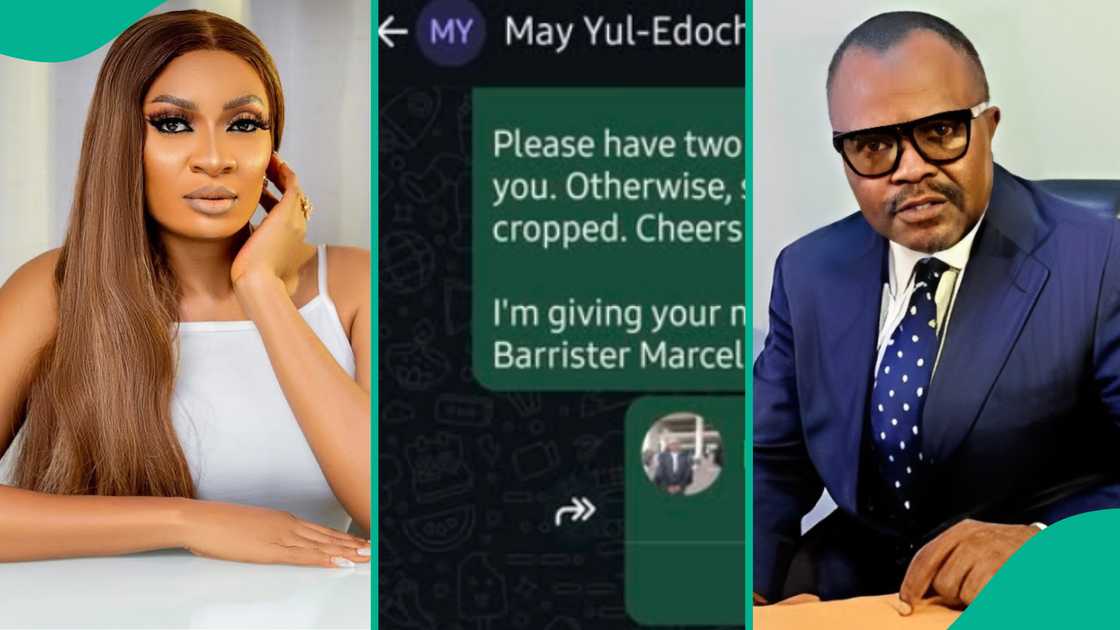 May Edochie's former lawyer Emeka leaks their chat, calls her a liar. May Edochie's former lawyer Emeka leaks their chat, calls her a liar.