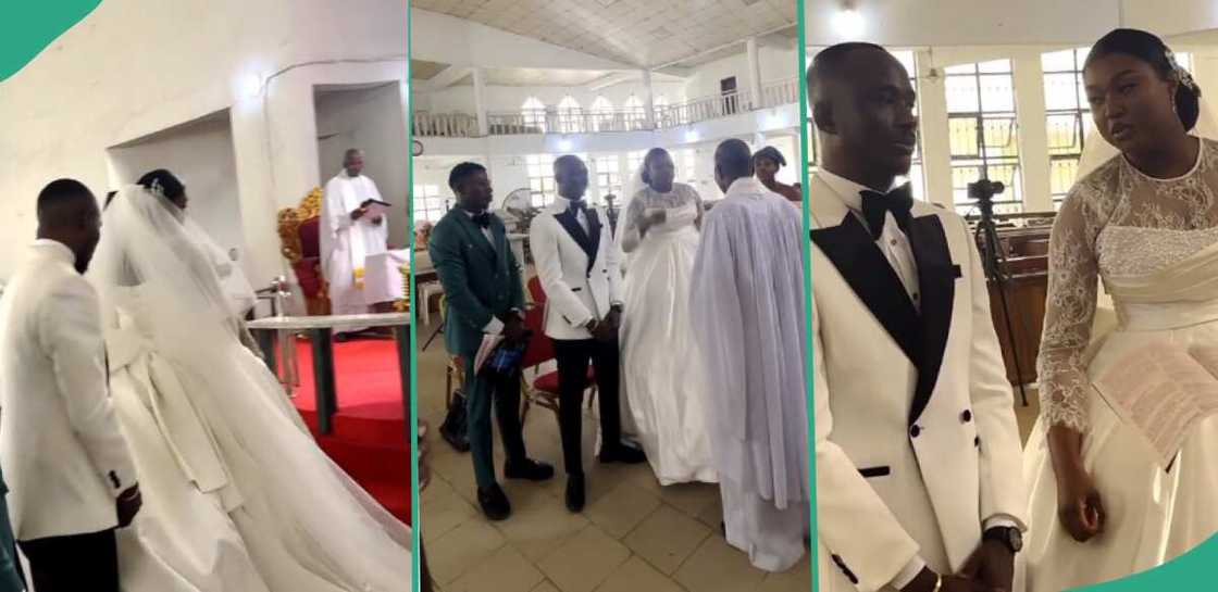 Bride stunned as pastor asks her to remove her eyelashes during wedding Bride stunned as pastor asks her to remove her eyelashes during wedding