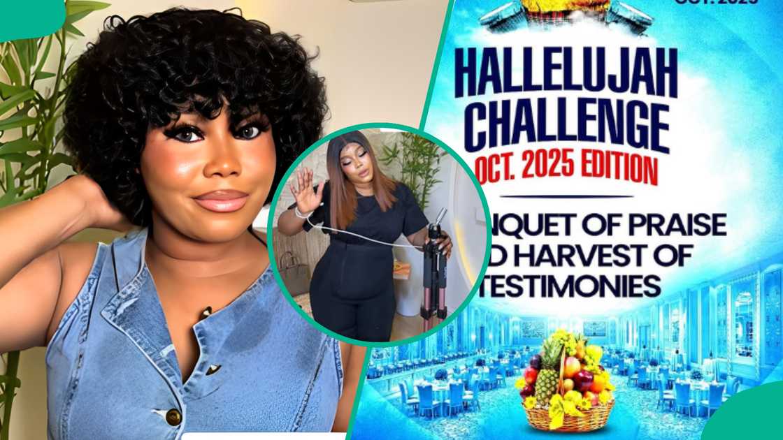 A lady trends over her prayer point as she joins Nathaniel Bassey's Hallelujah Challenge. A lady trends over her prayer point as she joins Nathaniel Bassey's Hallelujah Challenge.