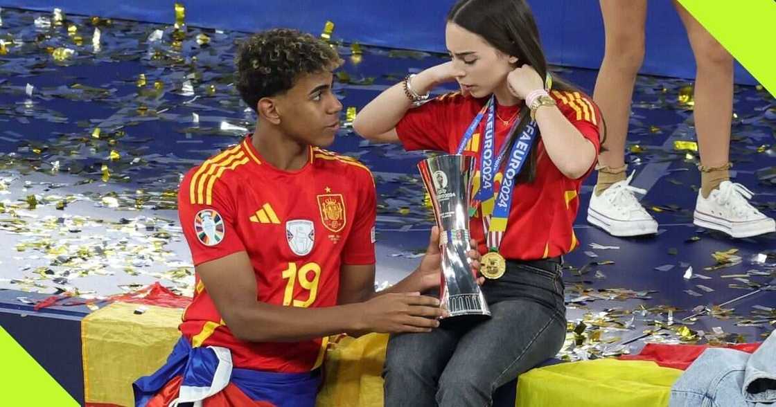 LOVE AFFAIR: Lamine Yamal celebrates Euro 2024 triumph with girlfriend Alex Padilla