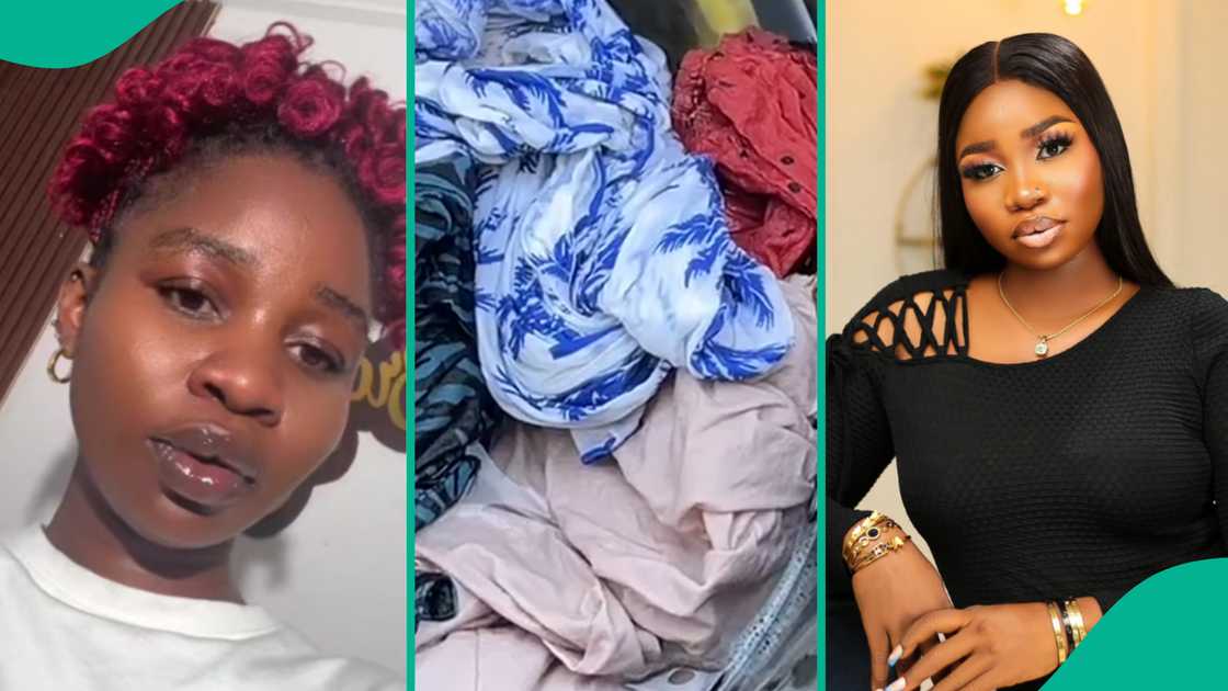 Lady discovers scorpion while washing okrika clothes.