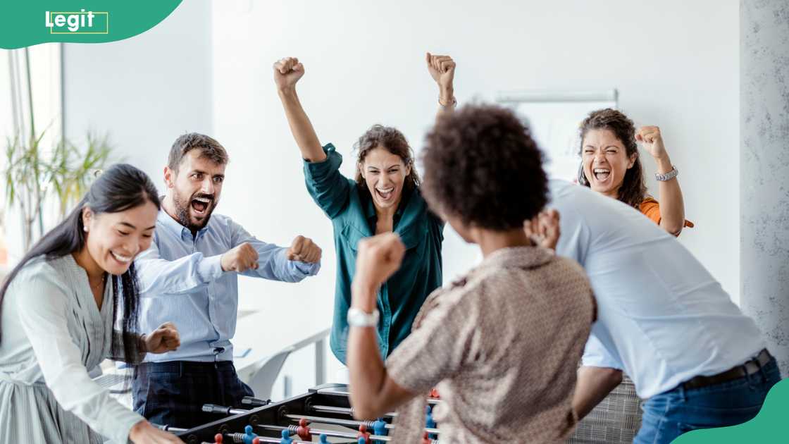 People playing table football People playing table football