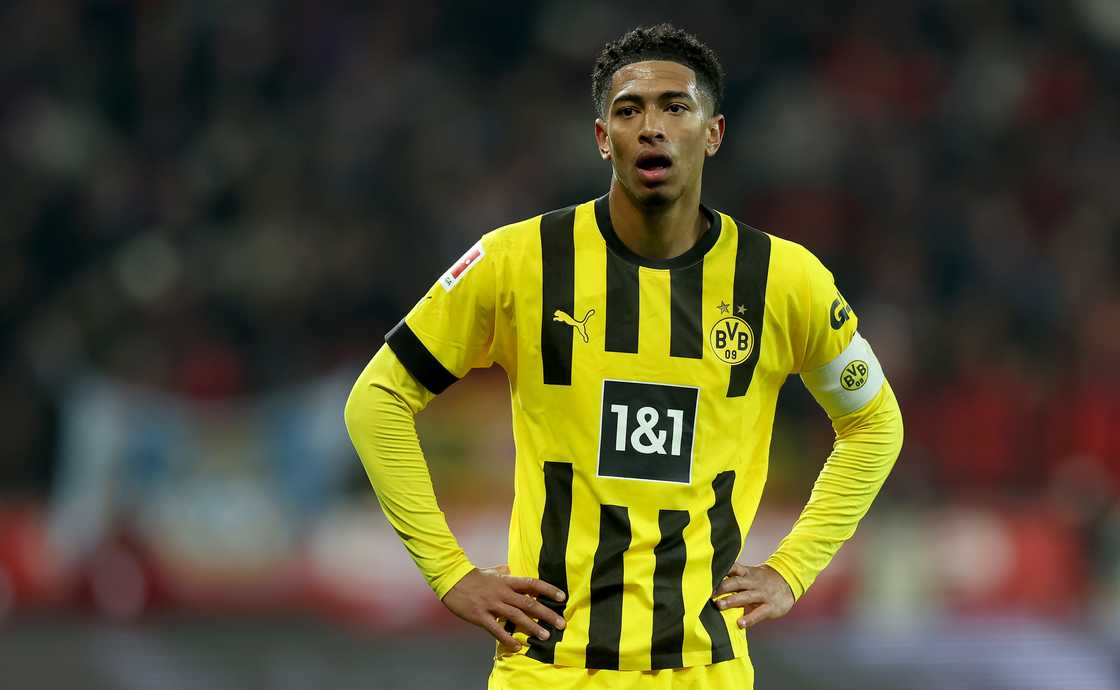 Jude Bellingham of Dortmund looks on during the Bundesliga match Jude Bellingham of Dortmund looks on during the Bundesliga match