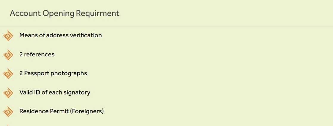 A screenshot of Access Bank domiciliary account individual requirements A screenshot of Access Bank domiciliary account individual requirements