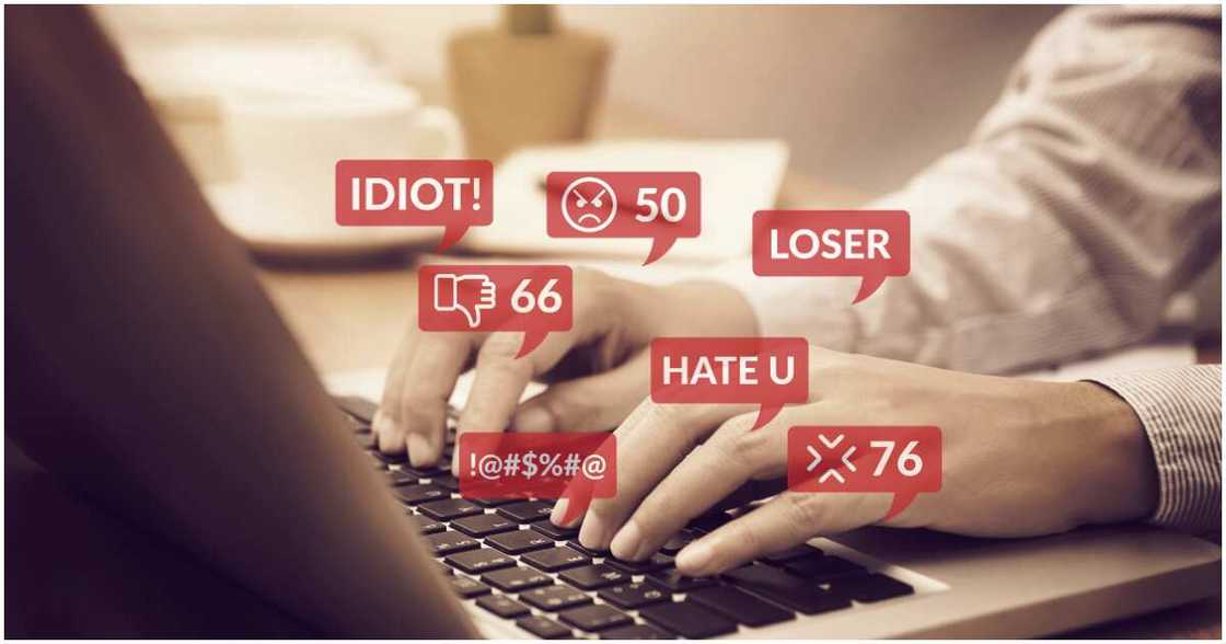 Cyberbully notifications from laptop. Cyberbully notifications from laptop.