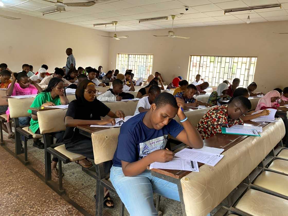 Lagos State University students in class Lagos State University students in class