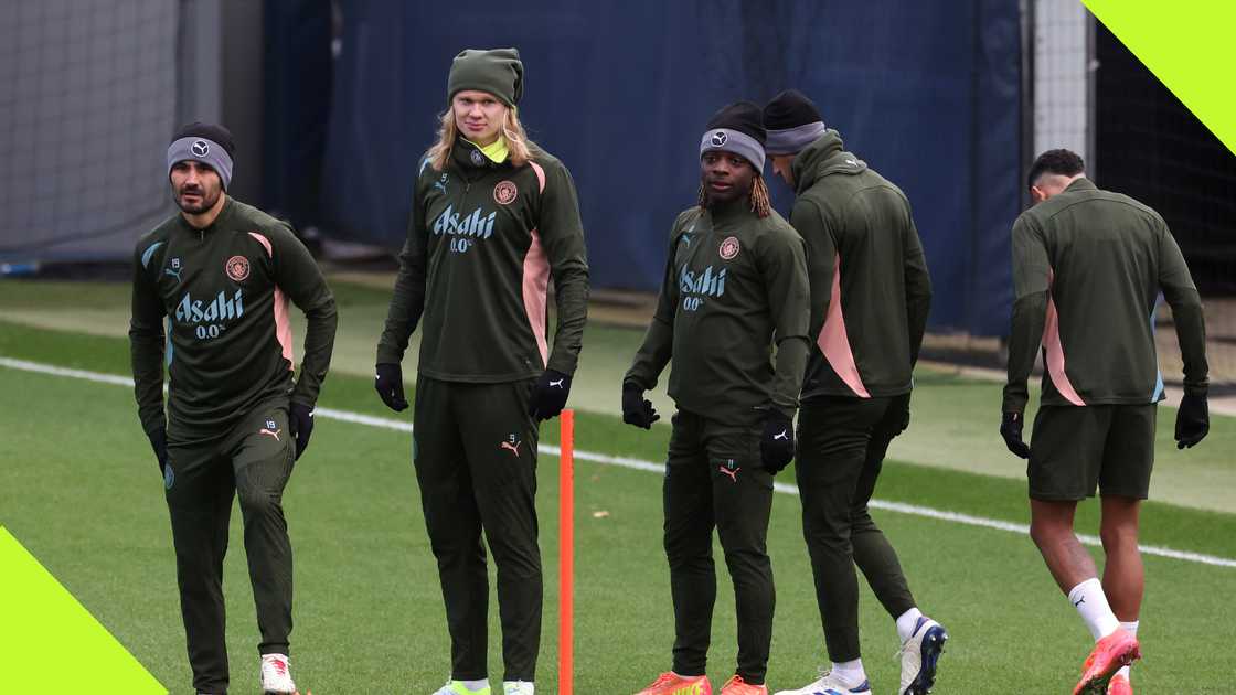 Erling Haaland and Manchester City player missed an open goal during a live training session before their clash against Juventus Erling Haaland and Manchester City player missed an open goal during a live training session before their clash against Juventus