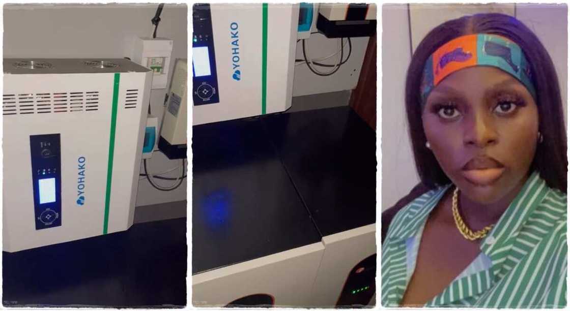 Photos of Lilian, a Nigerian lady who installed solar power in her house.