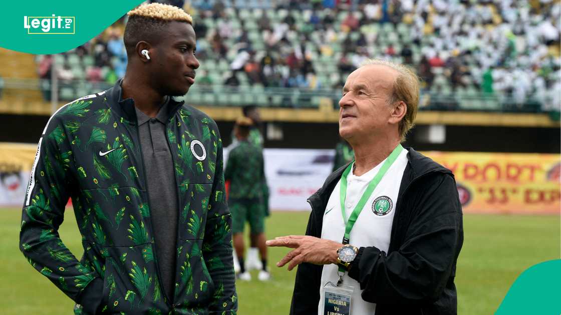 Victor Osimhen, Gernot Rohr, Super Eagles, Teslim Balogun Stadium, Lagos, Nigeria.