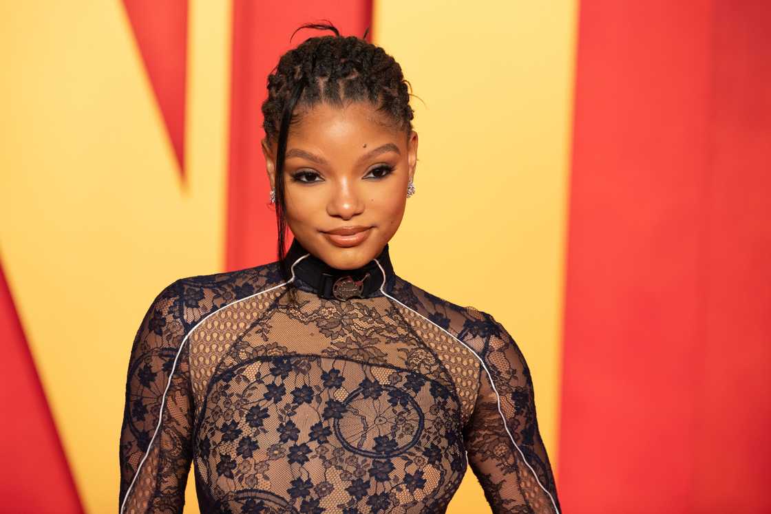 Halle Bailey attends Vanity Fair Oscar After Party Arrivals astatine  Wallis Annenberg Centre for the Performing Arts successful  Beverly Hills