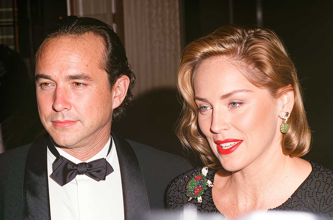 American actress Sharon Stone (L) with writer and producer William J. MacDonald (R) American actress Sharon Stone (L) with writer and producer William J. MacDonald (R)