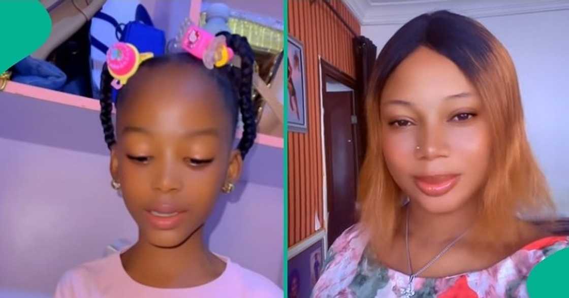 Little girl cries after staying at her mum's shop since morning hours and selling only N50 item. Little girl cries after staying at her mum's shop since morning hours and selling only N50 item.