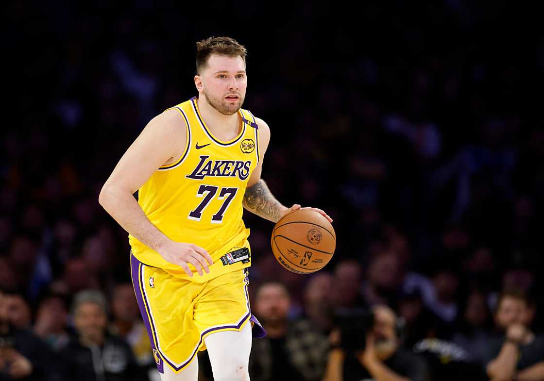Luka Doncic in action for the Los Angeles Lakers Luka Doncic in action for the Los Angeles Lakers