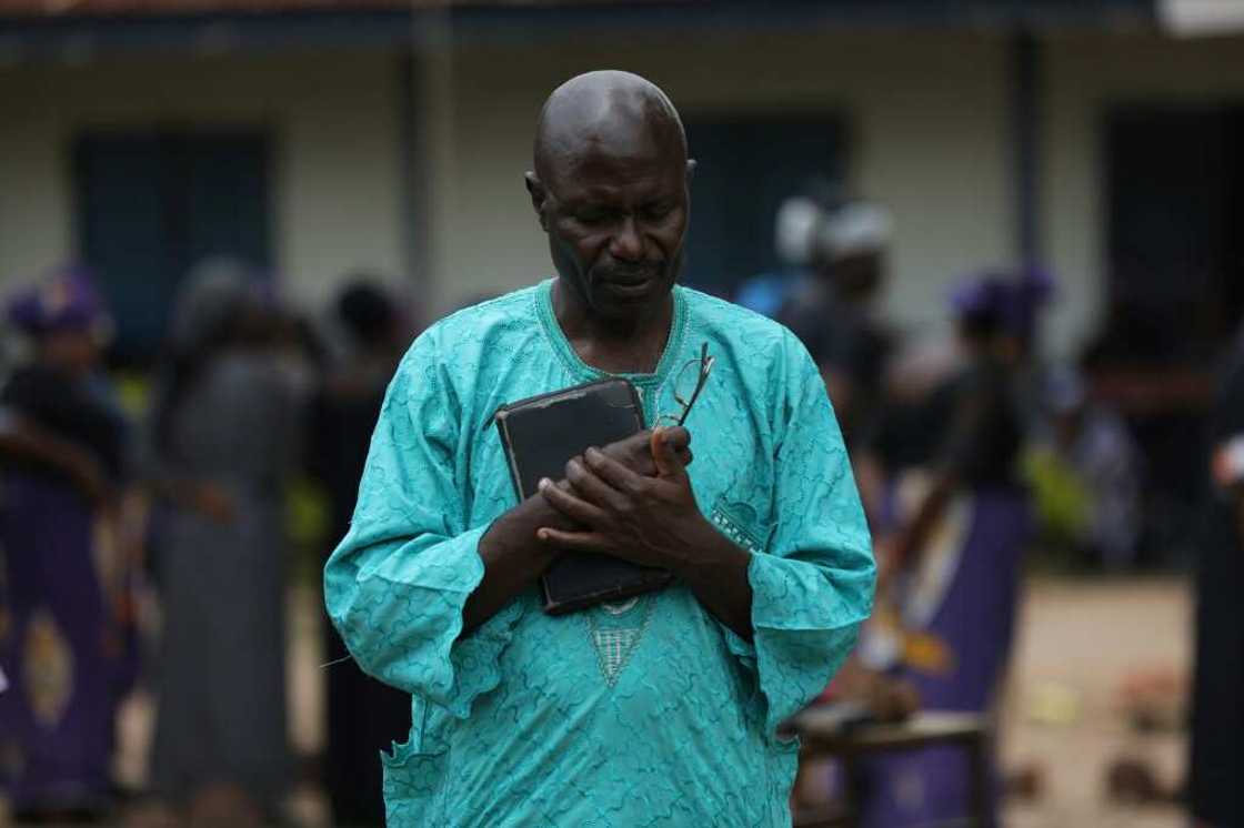 A father prays for the return of his children after students were abducted from Bethel Baptist High School in  Kaduna state last year A father prays for the return of his children after students were abducted from Bethel Baptist High School in  Kaduna state last year