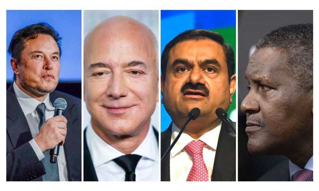 Bill Gates, Elon Musk, Dangote, Jeff Bezos