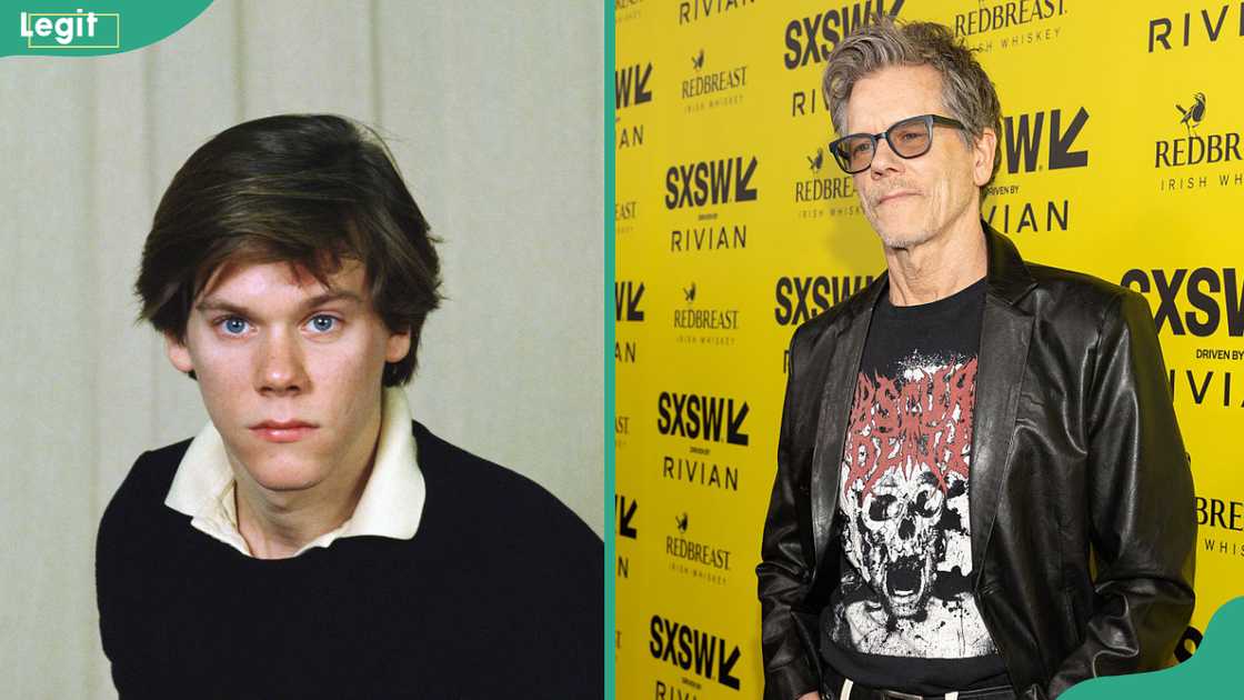Kevin Bacon in a past and recent photo