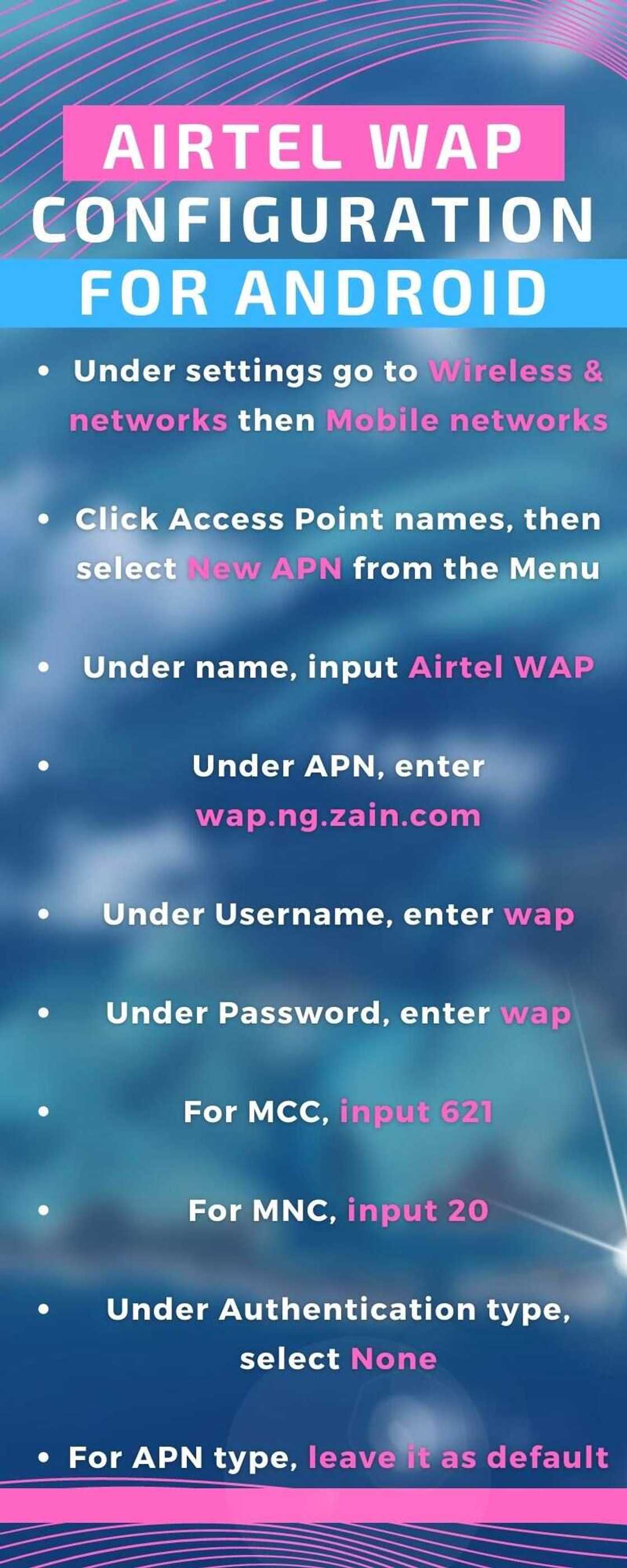 How to configure Airtel sim