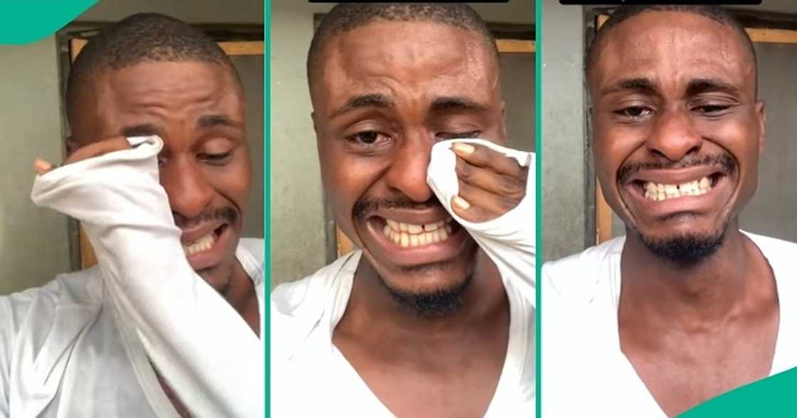 Grown man in tears after receiving N400,000 from lady. Grown man in tears after receiving N400,000 from lady.