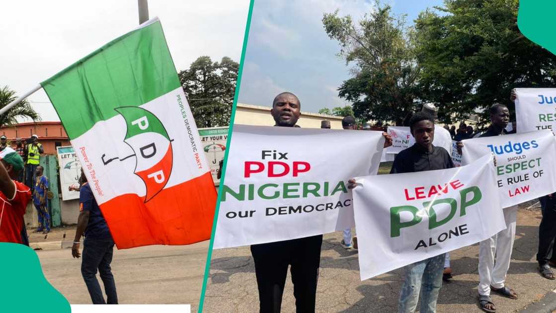 Tension grips Abuja as PDP supporters lead a protest reaching the US Embassy and European Union offices, drawing attention across the capital.