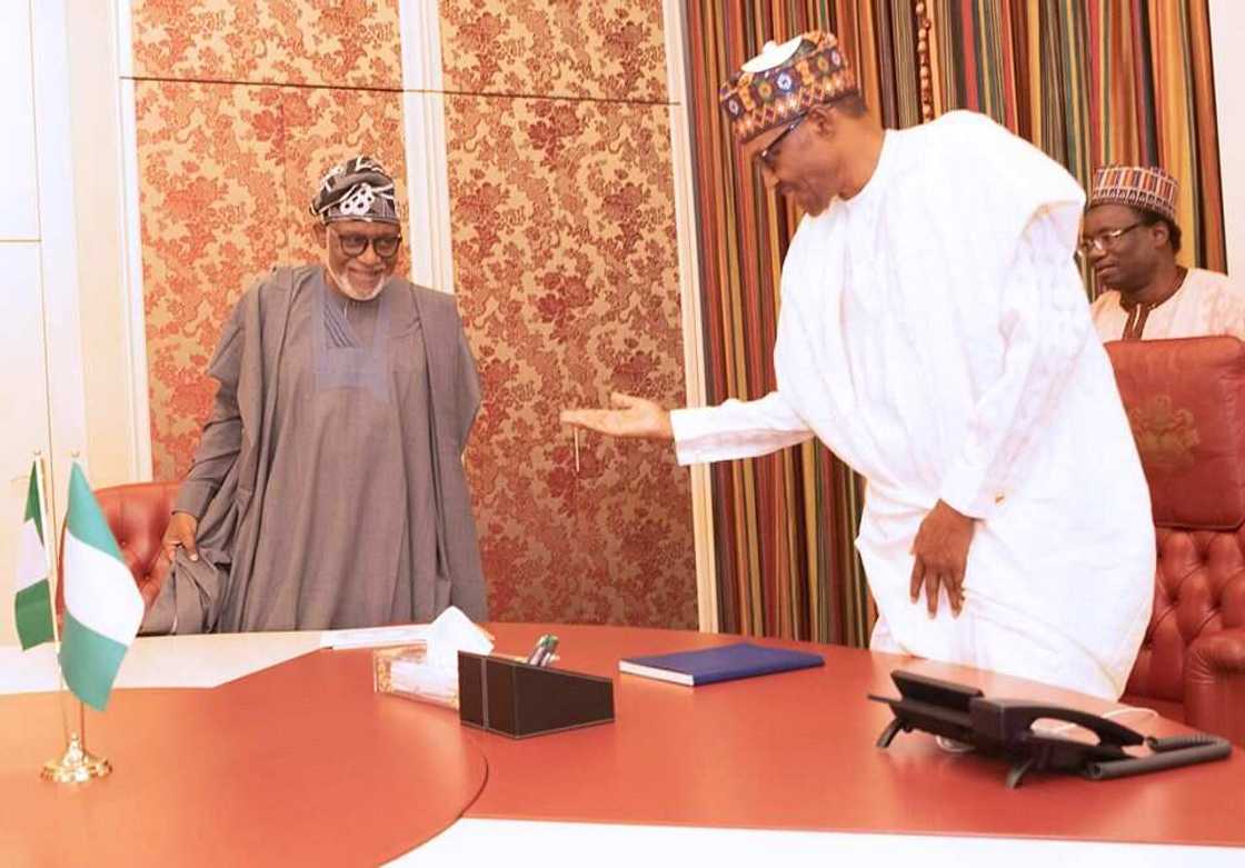 Amotekun: Buhari, Akeredolu meet in Aso Villa