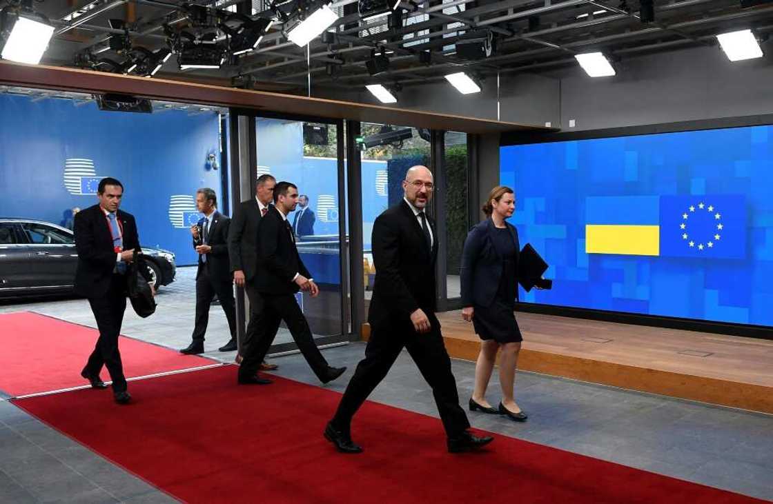 Ukrainian PM Denys Shmyhal arrives for Monday's meeting of the EU-Ukraine Association Council Ukrainian PM Denys Shmyhal arrives for Monday's meeting of the EU-Ukraine Association Council