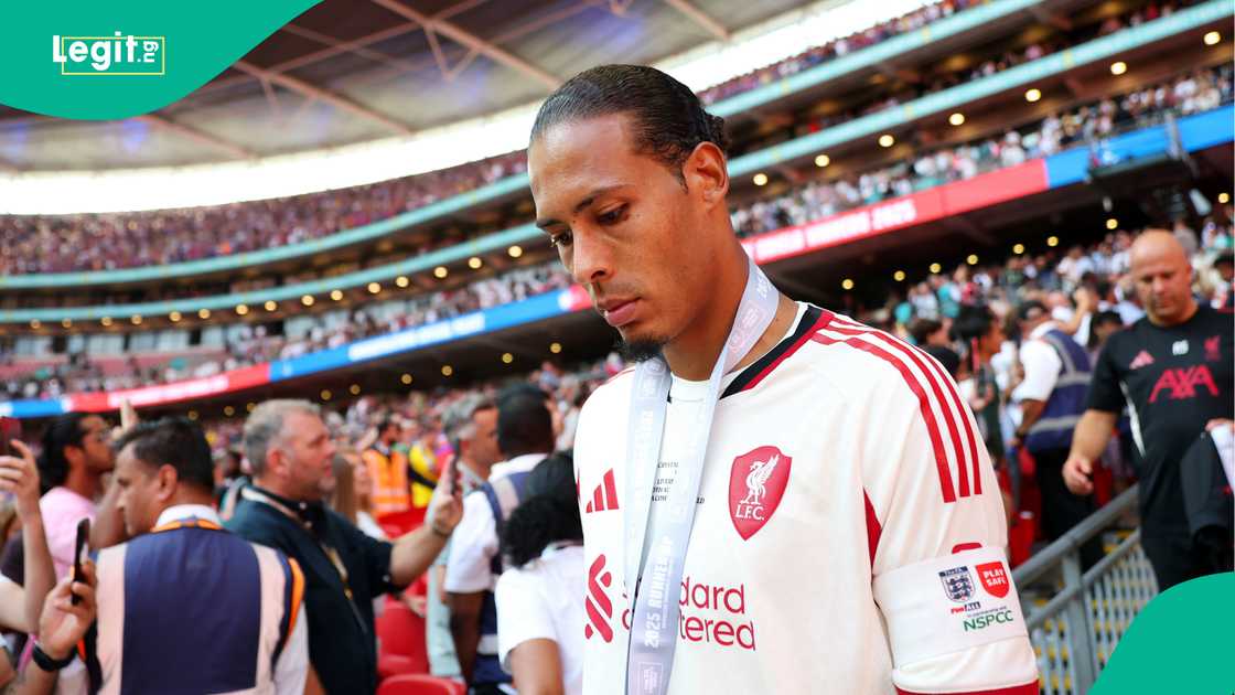 Virgil van Dijk, Liverpool, Crystal Palace, Wembley, England. Virgil van Dijk, Liverpool, Crystal Palace, Wembley, England.